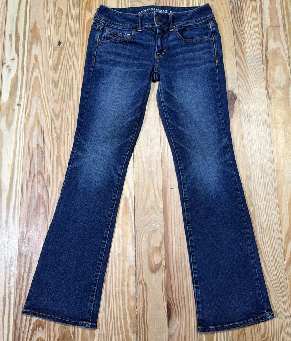 American Eagle Jeans Women 6 Short Kickboot Low Rise Stretch Denim 27x30